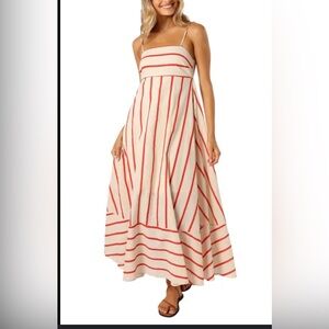 Nordstrom Red and White Striped Maxi Dress
